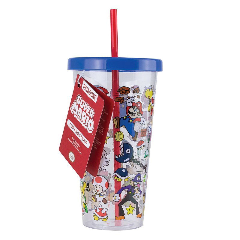 Super Mario Plastic Cup and Straw