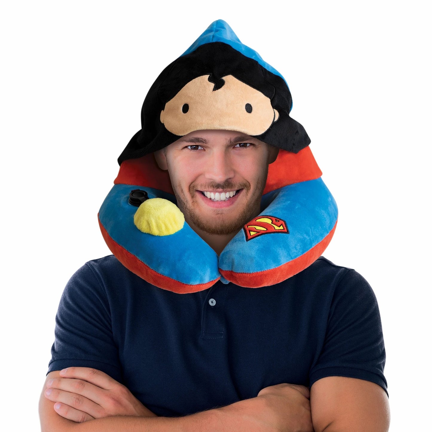 Justice League 3D Pump Neck Pillow with Hood - Superman