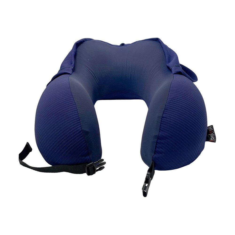 Premium Foldable Memory Foam Pillow with Hood - Blue