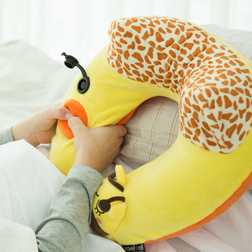 3D Inflatable Neck Pillow with Patented Pump - Giraffe