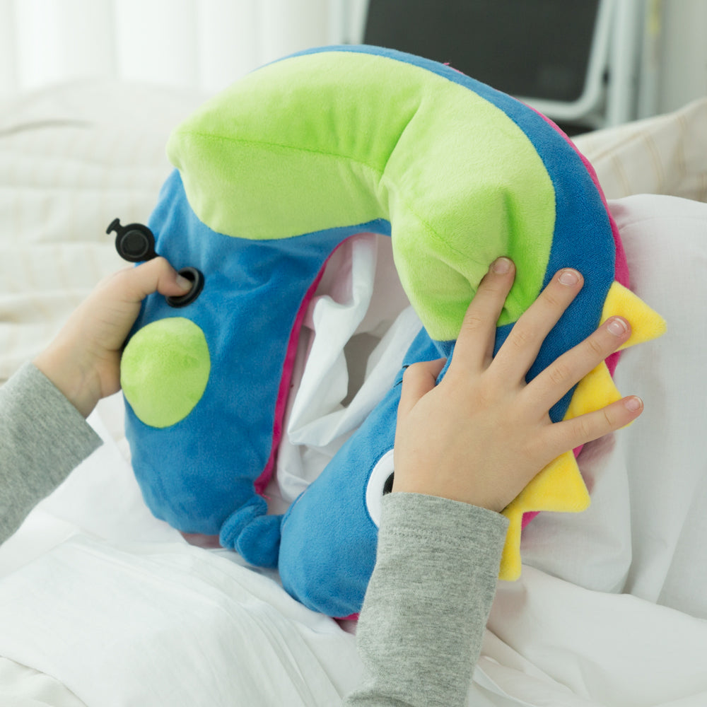 3D Inflatable Neck Pillow with Patented Pump - Dinosaur