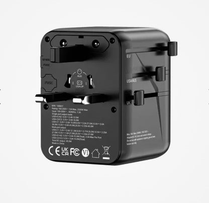 GaN 45W PD High Performance 5 USB World Travel Adaptor