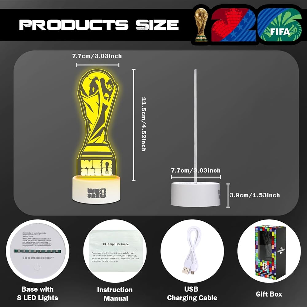 FIFA World Cup 2026 Acrylic Lamp with Changing Light (Officially Licensed)