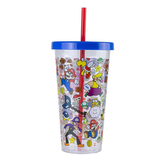 Super Mario Plastic Cup and Straw