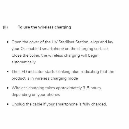 Multi-Functional UV Steriliser Station with QI Wireless Charger