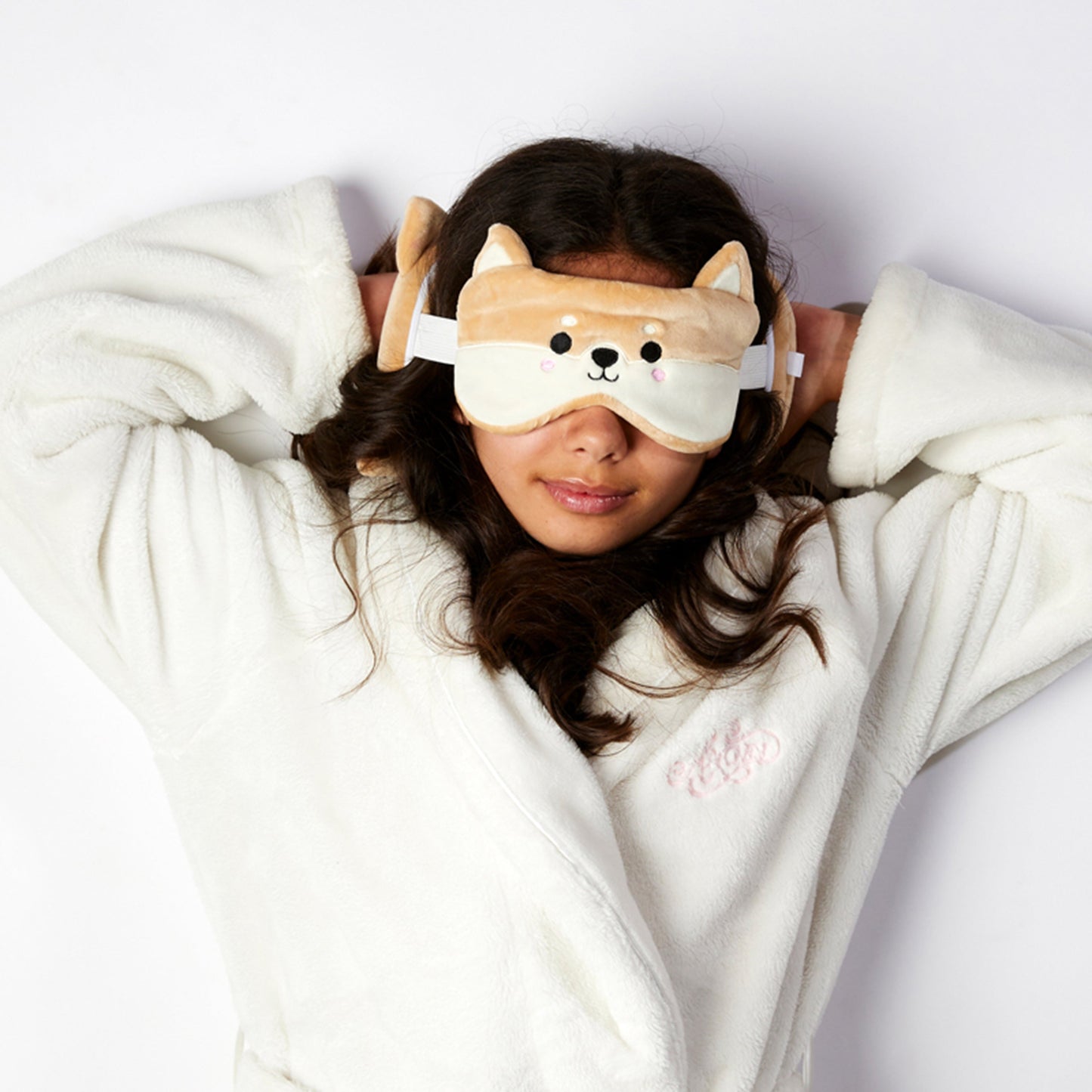 3D Shiba Inu Plush Travel Pillow & Eye Mask Set