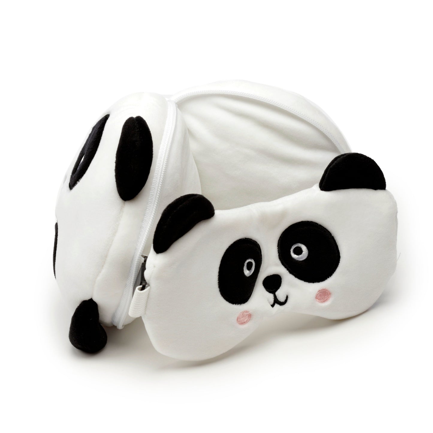 3D Panda Plush Travel Pillow & Eye Mask Set