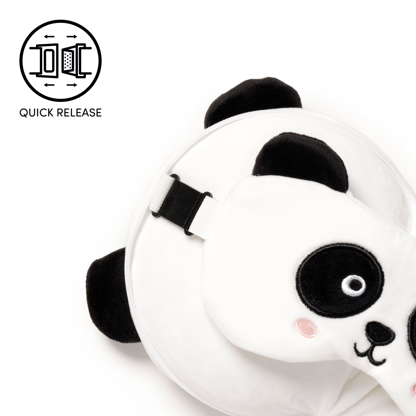 3D Panda Plush Travel Pillow & Eye Mask Set