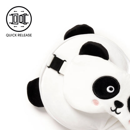 3D Panda Plush Travel Pillow & Eye Mask Set