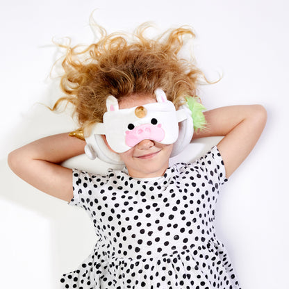 3D Unicorn Plush Travel Pillow & Eye Mask Set