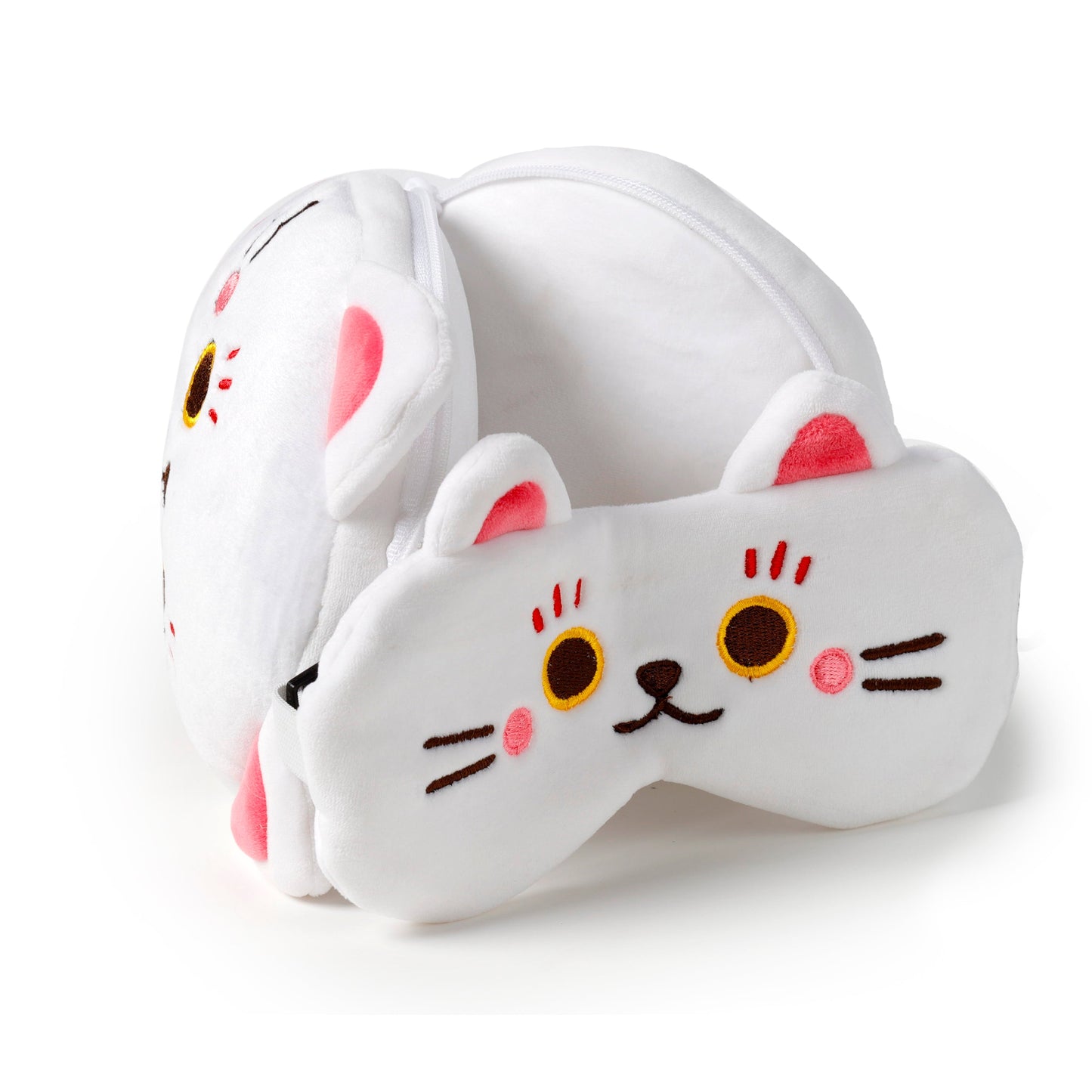 3D Maneki Neko Plush Travel Pillow & Eye Mask Set (Officially Licensed)