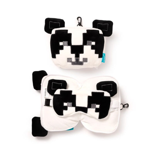 3D Minecraft Panda Plush Travel Pillow & Eye Mask Set (Officially Licensed)