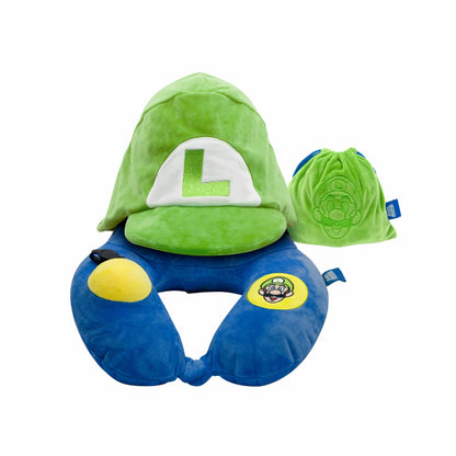 Nintendo Super Mario 3D Pump Neck Pillow with Hood - Luigi