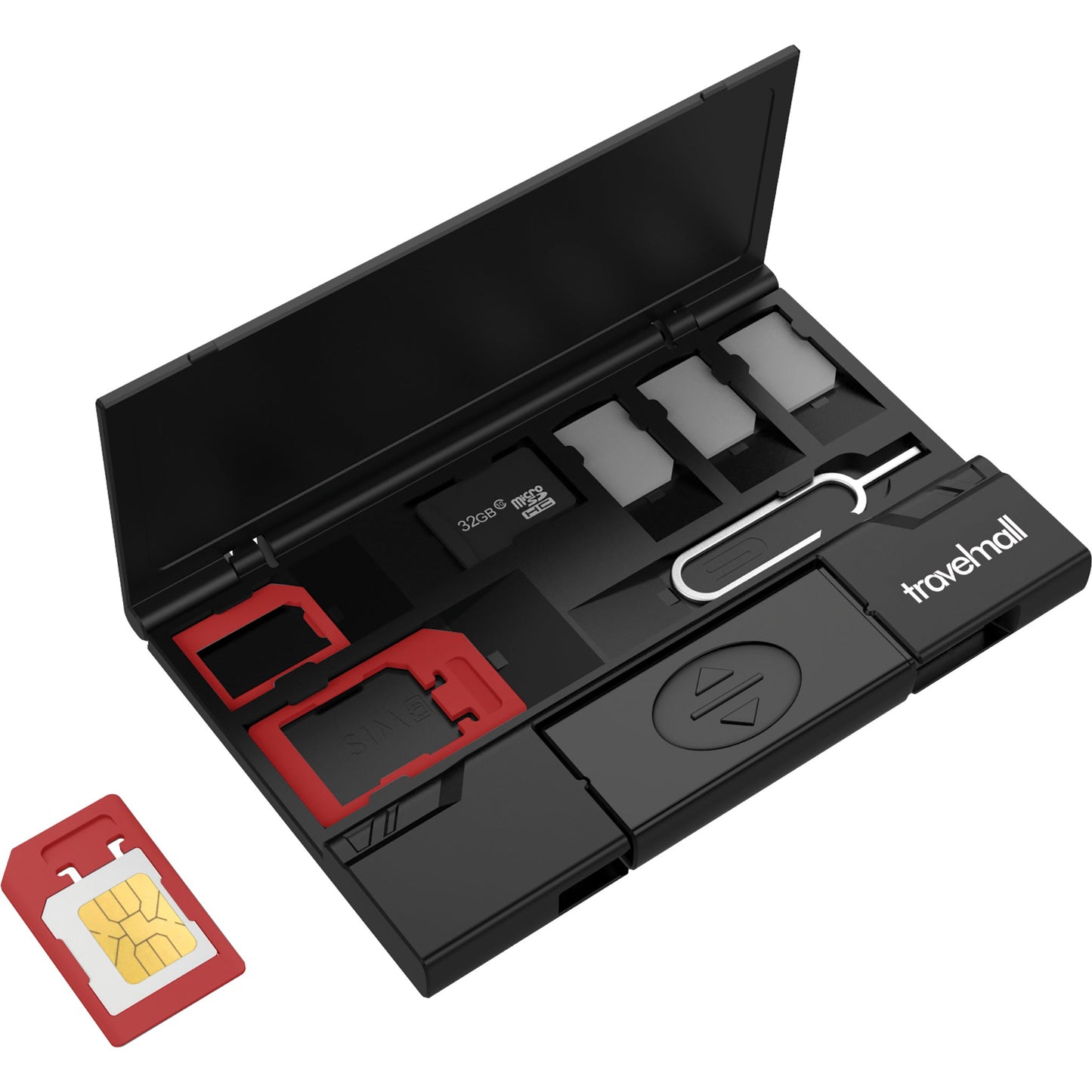 Ultra Slim Multi-Storage SIM Card Organizer With Type C OTG Reader