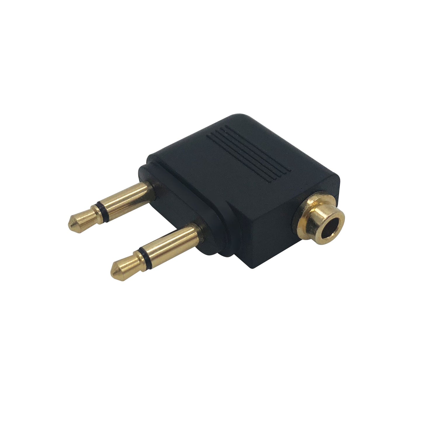 Dual 3.5mm Airplane Headphone Adapter Prong Jack