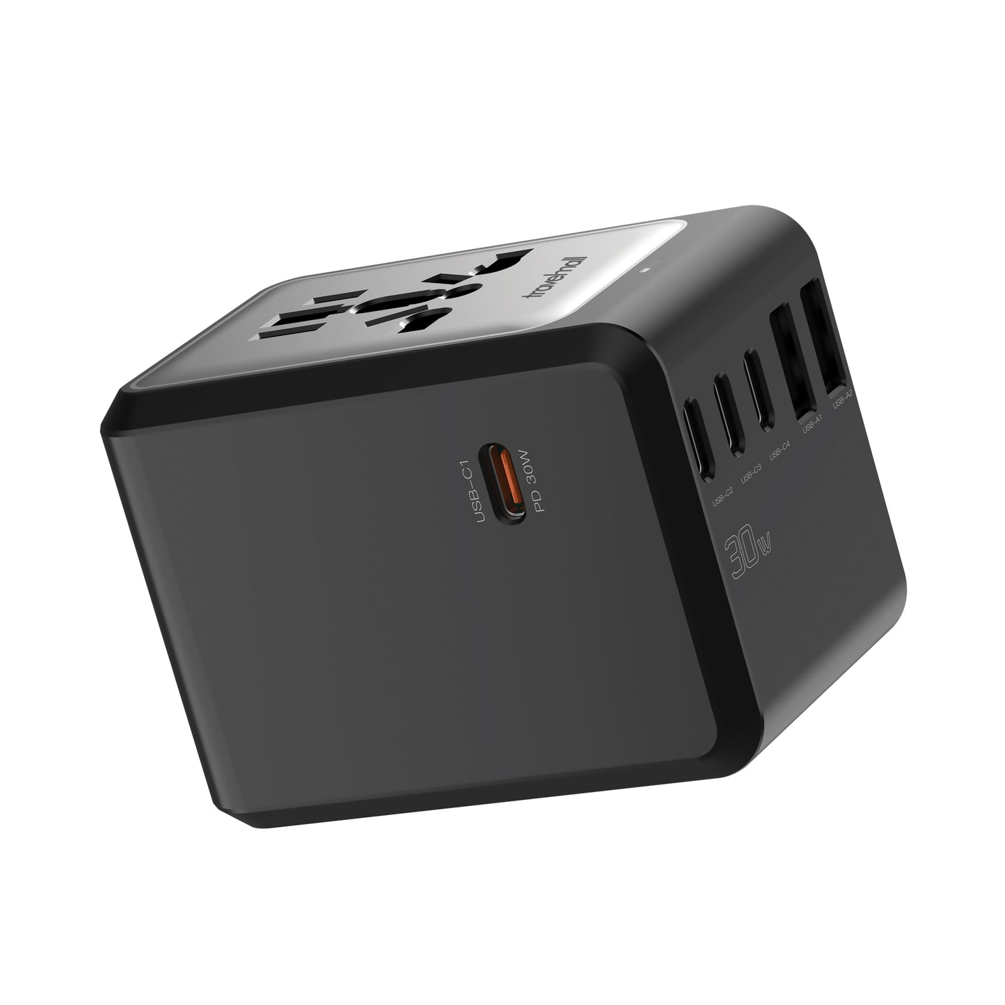 GaN 65W PD High Performance Worldwide Travel Adaptor - Black