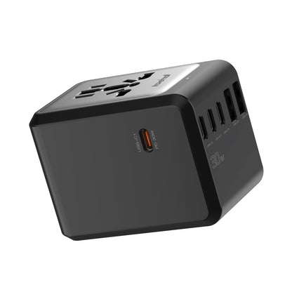GaN 65W PD High Performance Worldwide Travel Adaptor - Black