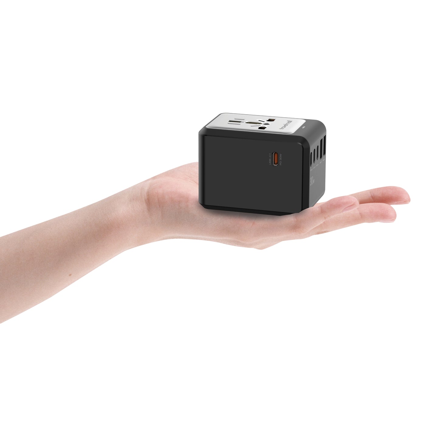 GaN 65W PD High Performance Worldwide Travel Adaptor - Black