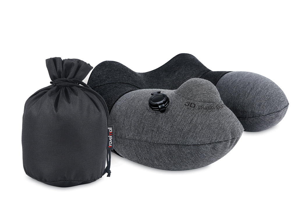 3D Inflatable Neck Pillow - Black