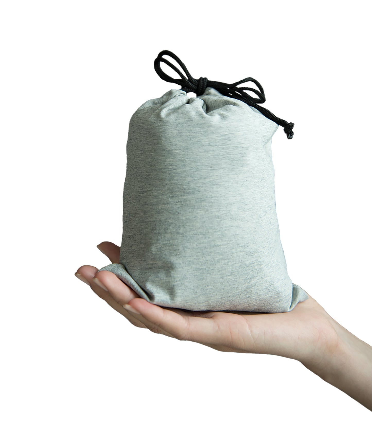 3D Inflatable Neck Pillow with Patented Pump and Hood - Light Grey