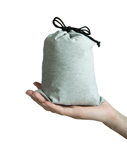 3D Inflatable Neck Pillow with Patented Pump and Hood - Light Grey