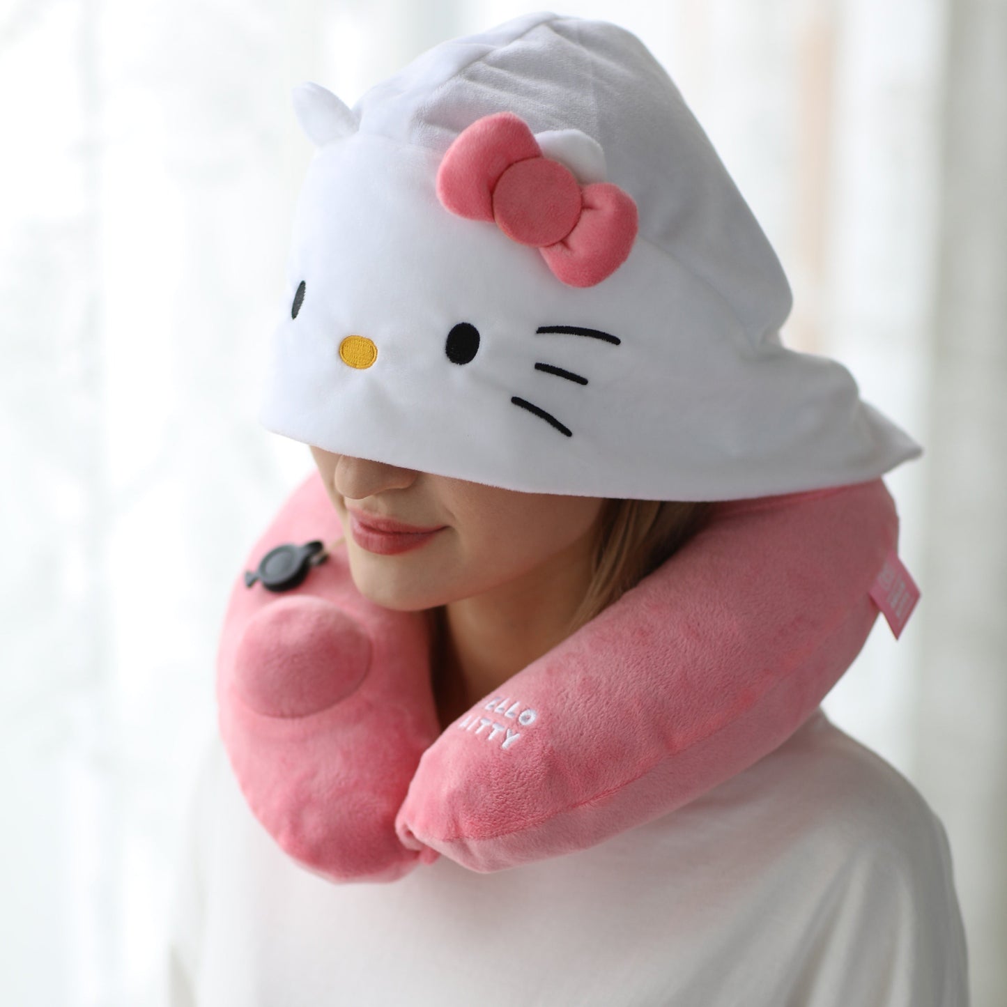 Hello Kitty 3D Inflatable Hooded Pillow with Patented Pump