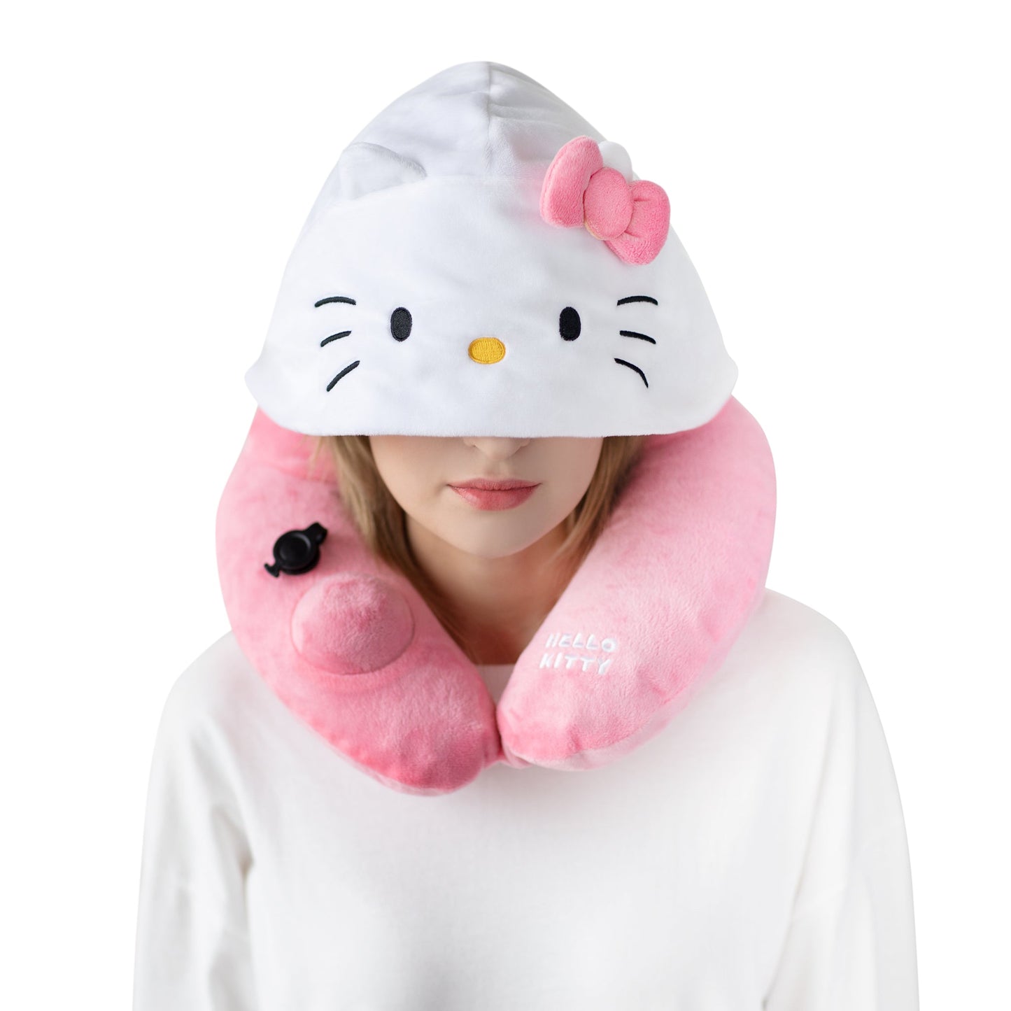 Hello Kitty 3D Inflatable Hooded Pillow with Patented Pump