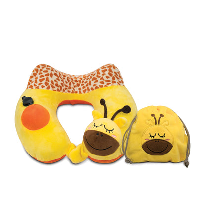 3D Inflatable Neck Pillow with Patented Pump - Giraffe
