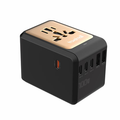 GaN 100W PD High Performance Worldwide Travel Adaptor with 6 USB ports