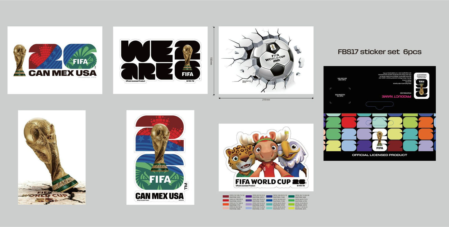FIFA World Cup 2026 Stickers (6 Pcs) (Officially Licensed)