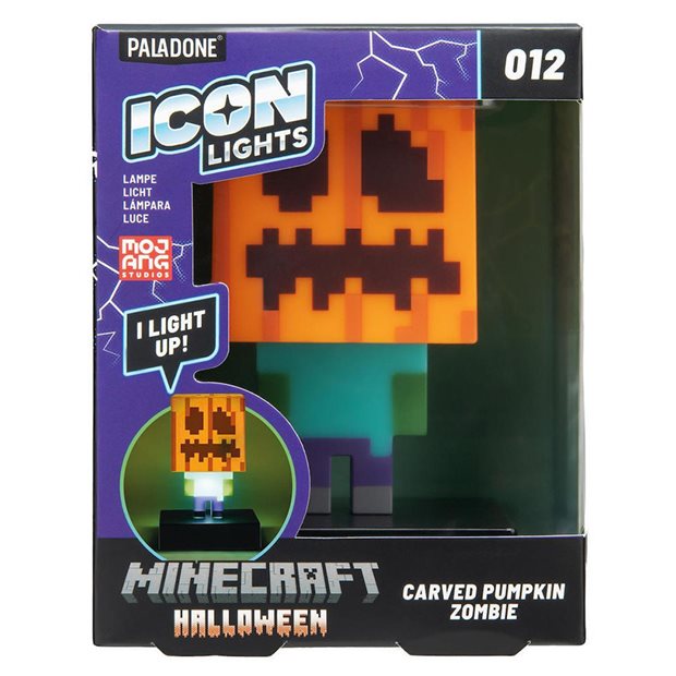 Minecraft Halloween Carved Pumpkin Zombie Icon Light