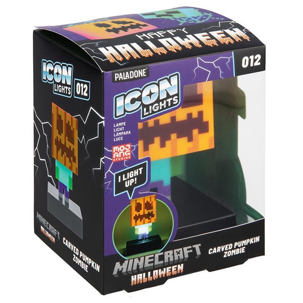 Minecraft Halloween Carved Pumpkin Zombie Icon Light