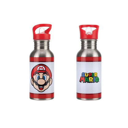 Super Mario Metal Water Bottle with Straw